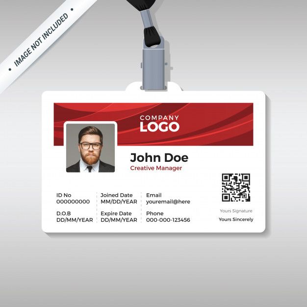 Professional ID card close-up