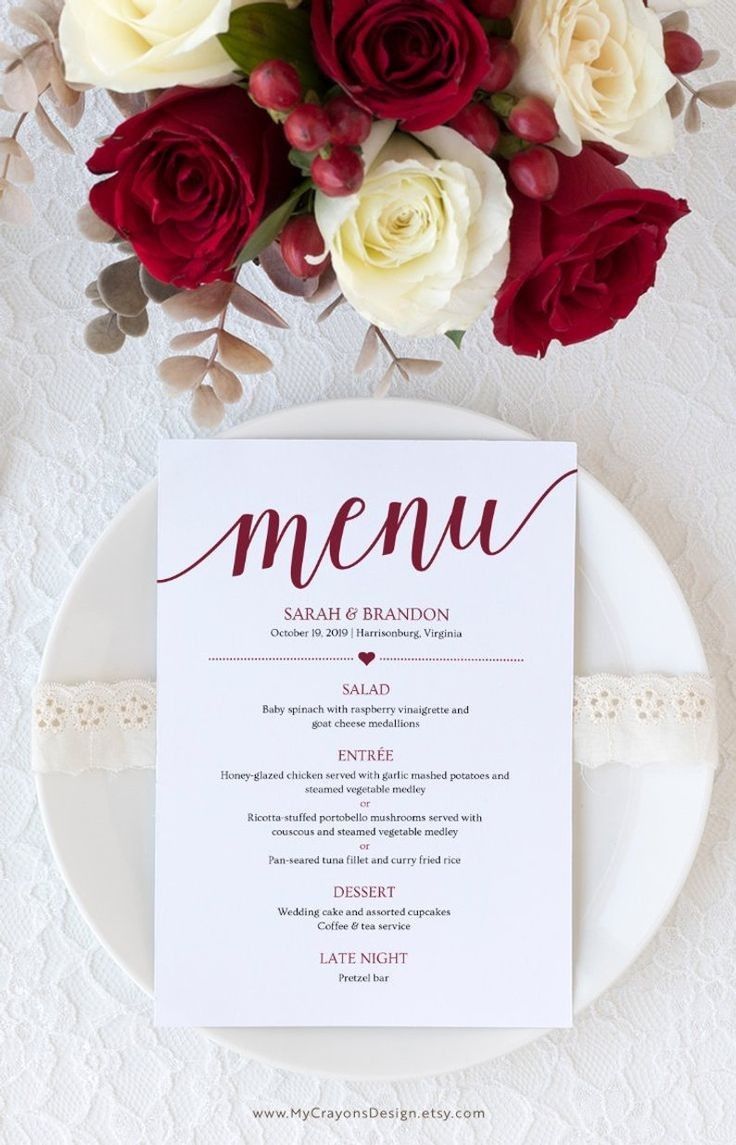 Food menu close-up